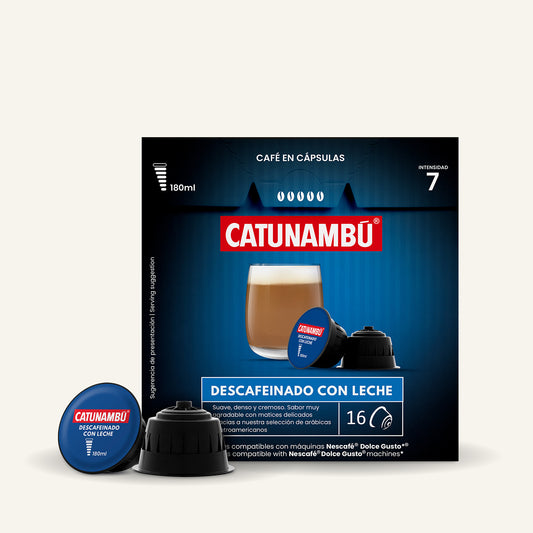 Cápsulas Café Descafeinado con Leche compatibles Dolce Gusto® (16 caps.)